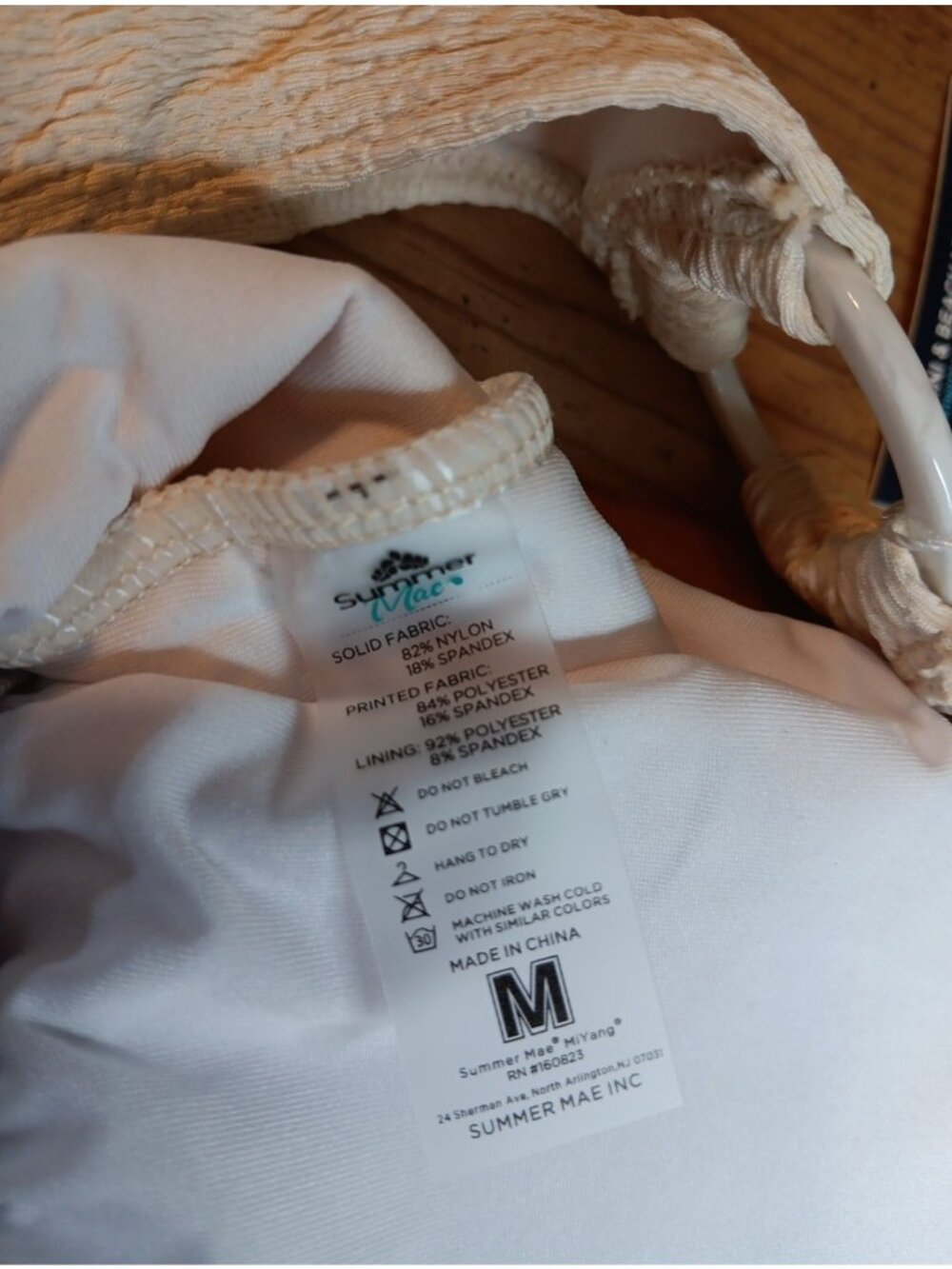 Summer Mae Maternity Swimsuit SZ M Cream One Piece One Shoulder Ribbed Pregnancy - Picture 7 of 7